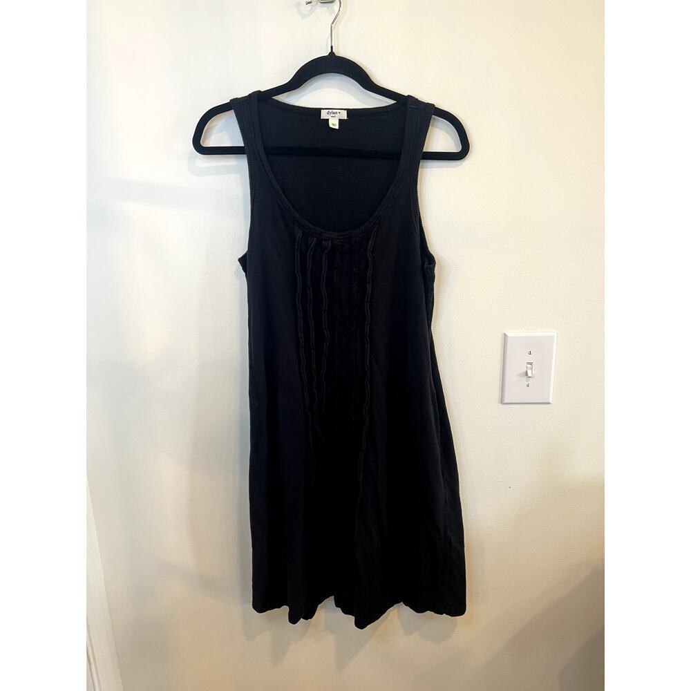 Dylan Black Cotton Sleeveless Swing Dress Size Small Minimalist Boho Midi Dress
